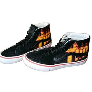 Vans Old Skool Classic Flame Skate Shoes  High Top Men's‎ size 6 #1357